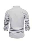 Linnen Slim Fit Overhemd met Lange Mouwen voor Heren