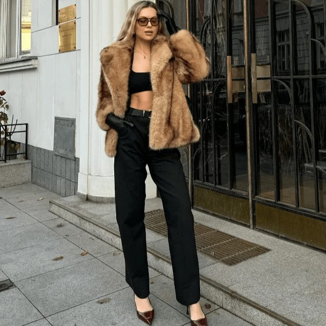 Faux Fur Lange Jas voor Dames
