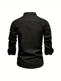 Linnen Slim Fit Overhemd met Lange Mouwen voor Heren