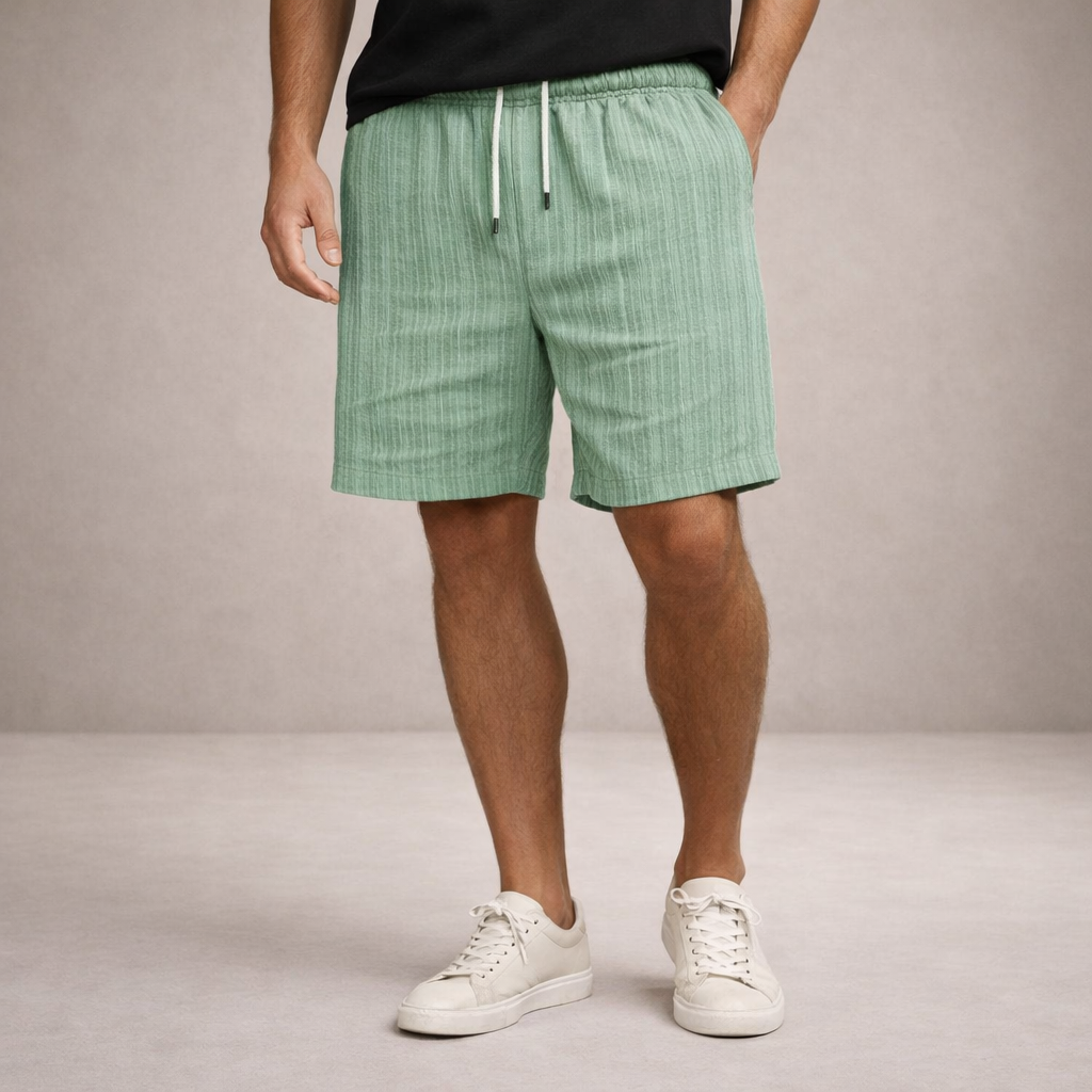 Linnen Regular Fit Korte Broek met Steekzakken voor Heren