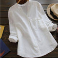 Gaia | Knoopsluiting Katoenen Blouse voor Dames