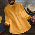 Gaia | Knoopsluiting Katoenen Blouse voor Dames