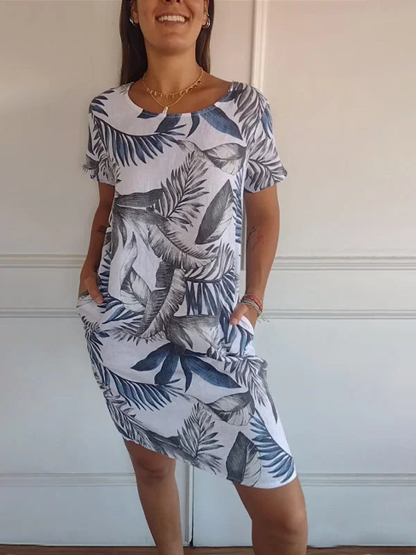 Ayda | Korte Mouw Bloemen Jurk voor Dames