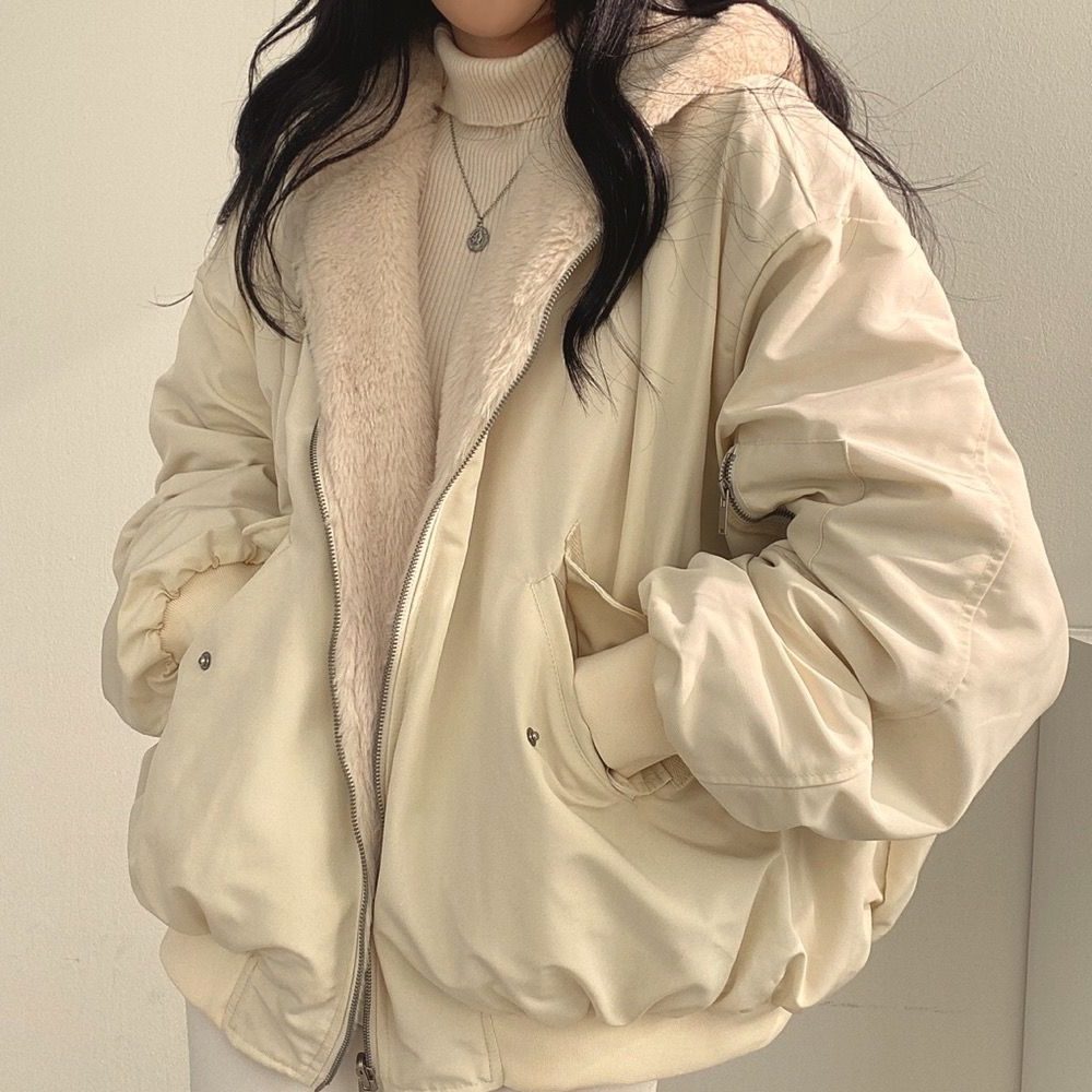 Fleece Jas met Capuchon voor Dames - Beige
