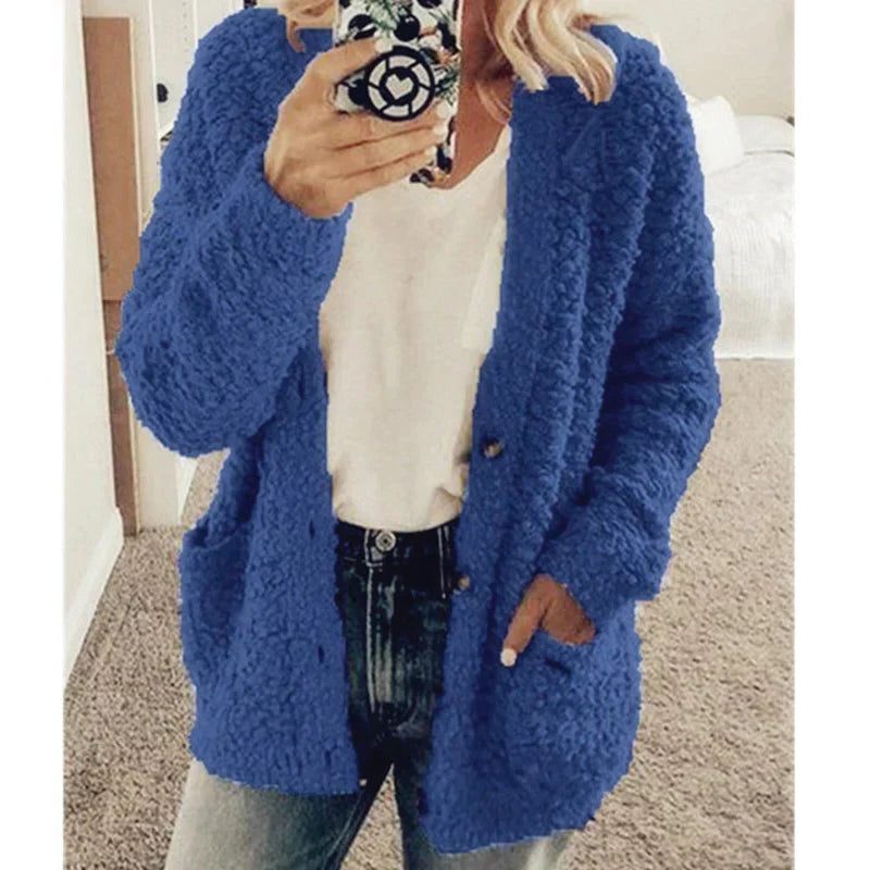 Fluffy Cardigan met Zakken voor Dames