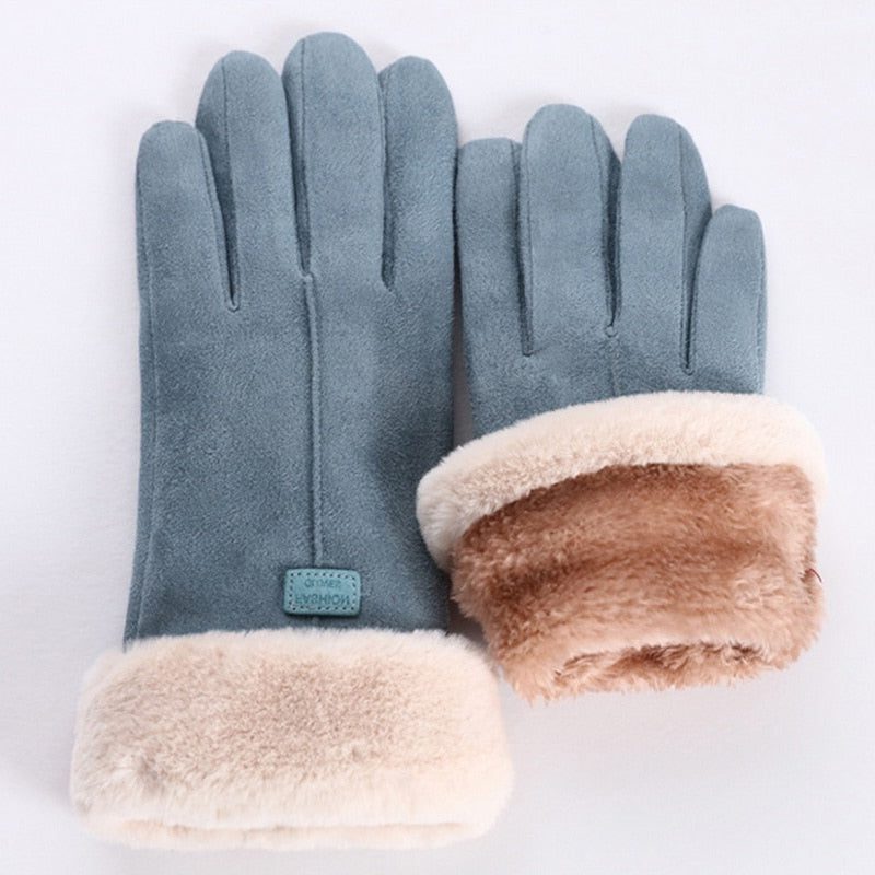 Fluffy Gevoerde Touchscreen Handschoenen voor Dames