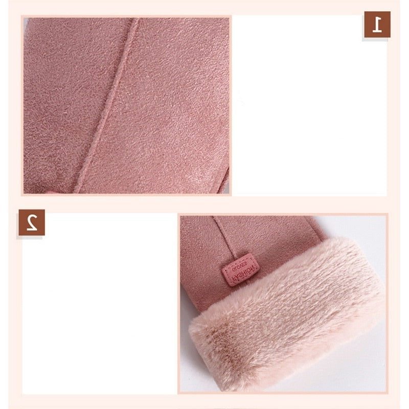 Fluffy Gevoerde Touchscreen Handschoenen voor Dames - View 15