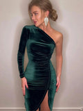 Fluweelachtig One-Shoulder Cocktailjurk voor Dames