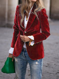 Fluwelen Blazer met Gouden Knoppen voor Dames - View 3