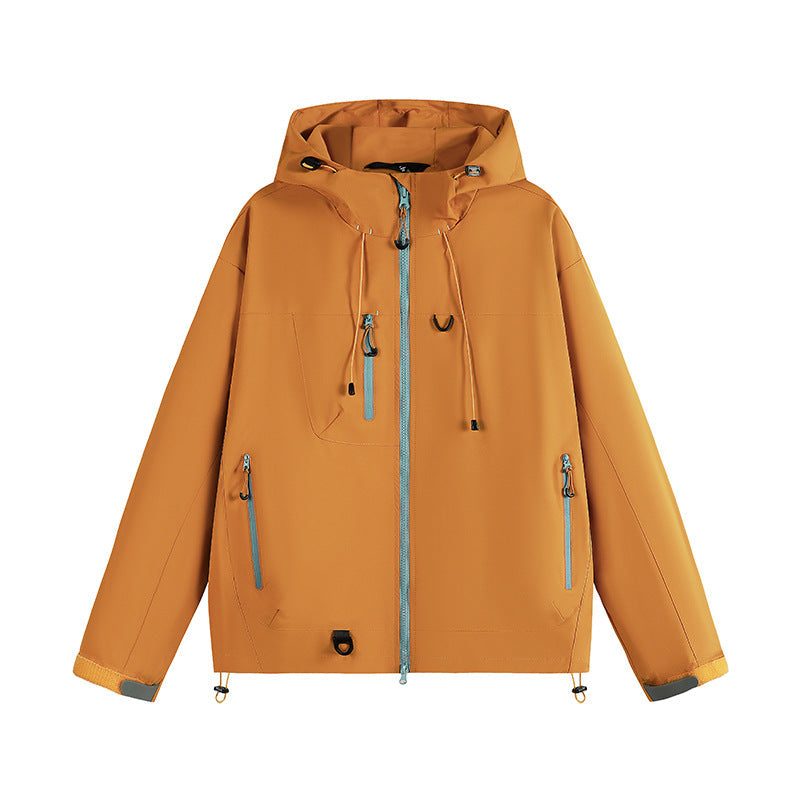 Functionele Regenjas met Verstelbare Capuchon voor Dames - Orange