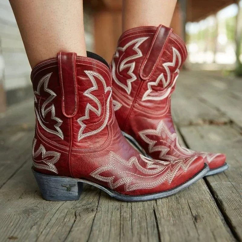 Geborduurd Cowboy Laarzen met Snip Neus voor Dames