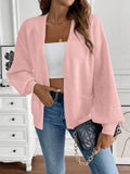 Gebreide Cardigan met Lange Mouwen en Steekzakken voor Dames - Roze