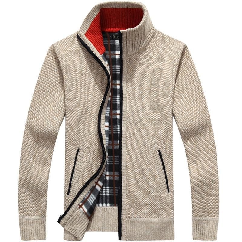 Gebreide Cardigan met Opstaande Kraag voor Heren
