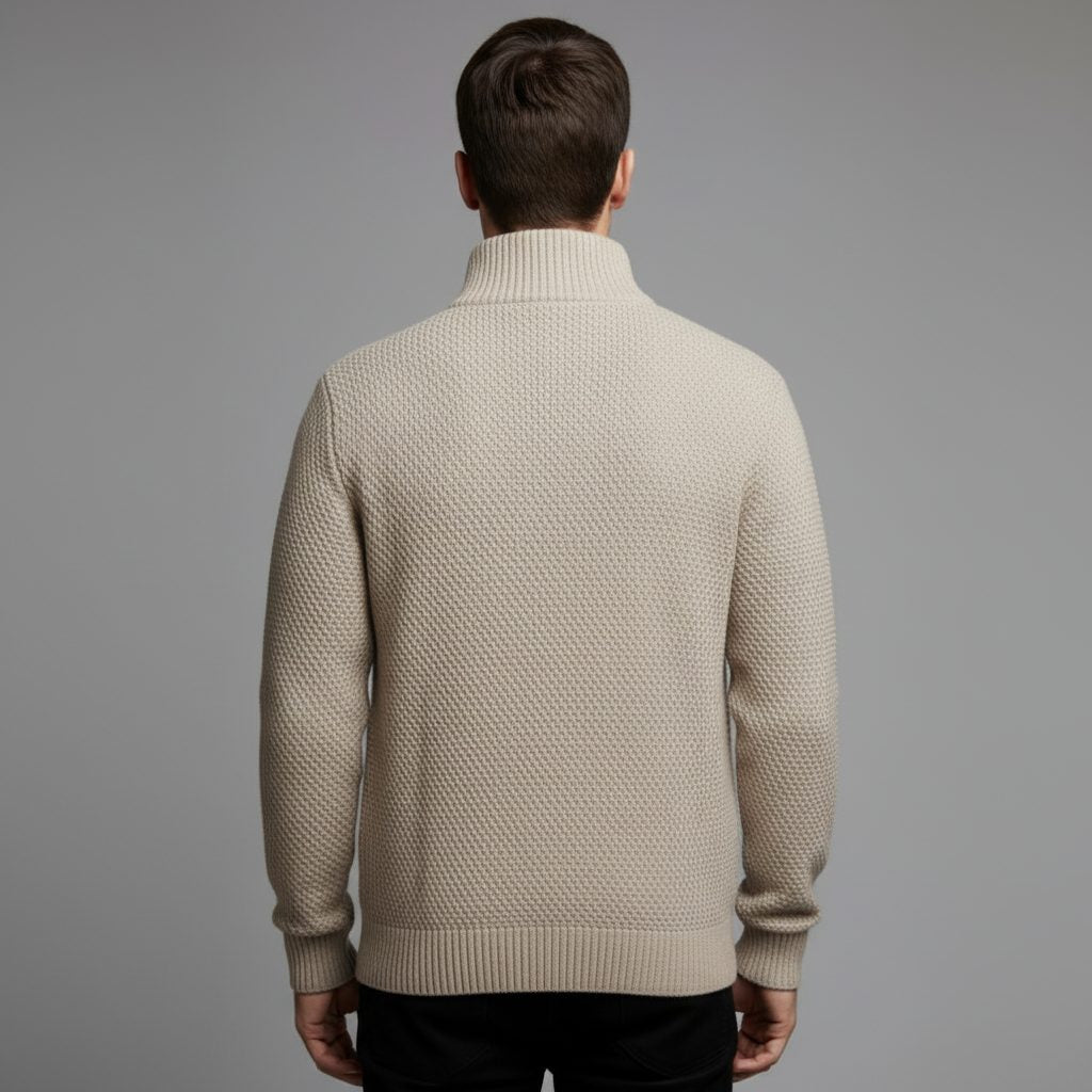 Gebreide Cardigan met Opstaande Kraag voor Heren - View 4