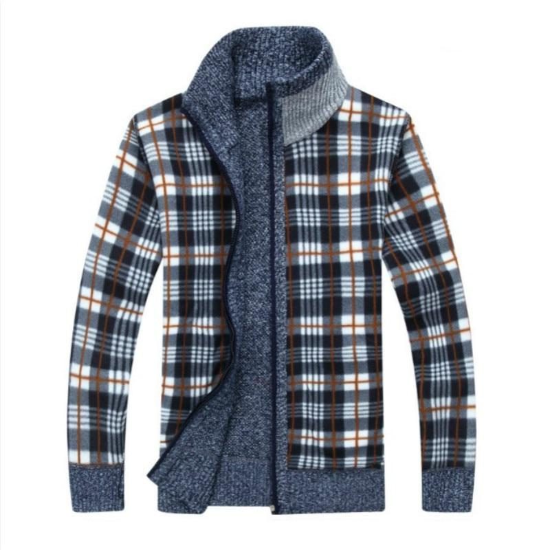 Gebreide Cardigan met Opstaande Kraag voor Heren - View 9