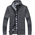 Gebreide Cardigan met Opstaande Kraag voor Heren - Donkergrijs