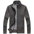 Gebreide Cardigan met Opstaande Kraag voor Heren - Bruin
