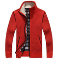 Gebreide Cardigan met Opstaande Kraag voor Heren - Rood