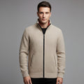 Gebreide Cardigan met Opstaande Kraag voor Heren - View 2