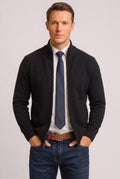 Gebreide Cardigan met Ritssluiting voor Heren - Zwart