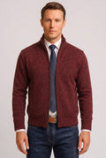 Gebreide Cardigan met Ritssluiting voor Heren - Rood