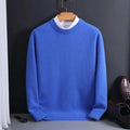 Gebreide Cashmere Trui met Ronde Hals voor Heren - Blauw