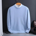 Gebreide Cashmere Trui met Ronde Hals voor Heren - Lichtblauw