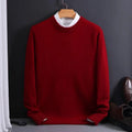 Gebreide Cashmere Trui met Ronde Hals voor Heren - Roestbruin