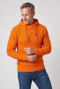 Gebreide Hoodie met Golfpatroon voor Heren - Oranje