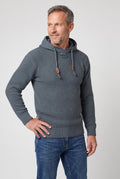 Gebreide Hoodie met Golfpatroon voor Heren - Blauwgrijs