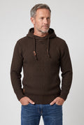 Gebreide Hoodie met Golfpatroon voor Heren - Bruin