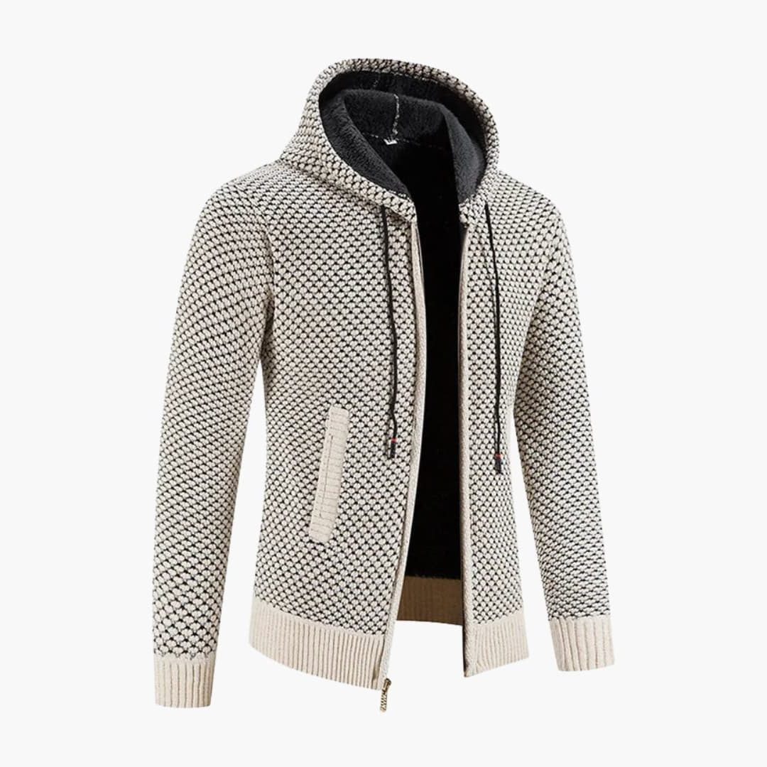 Gebreide Hoodie met Ritssluiting en Lange Mouwen voor Heren