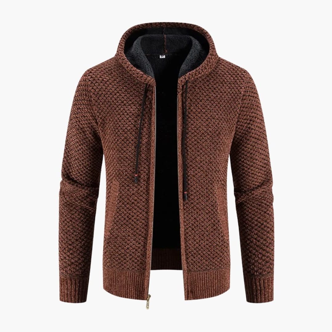 Gebreide Hoodie met Ritssluiting en Lange Mouwen voor Heren