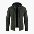 Gebreide Hoodie met Ritssluiting en Lange Mouwen voor Heren - Donkergroen