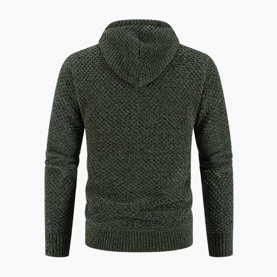 Gebreide Hoodie met Ritssluiting en Lange Mouwen voor Heren - View 8