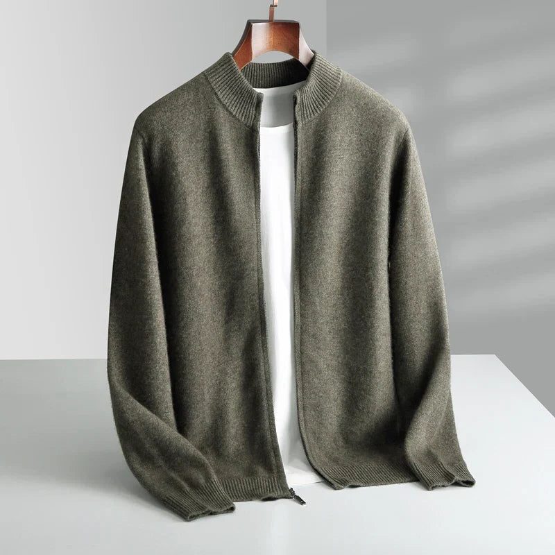 Gebreide Kasjmier Cardigan met Ritssluiting voor Heren - View 6