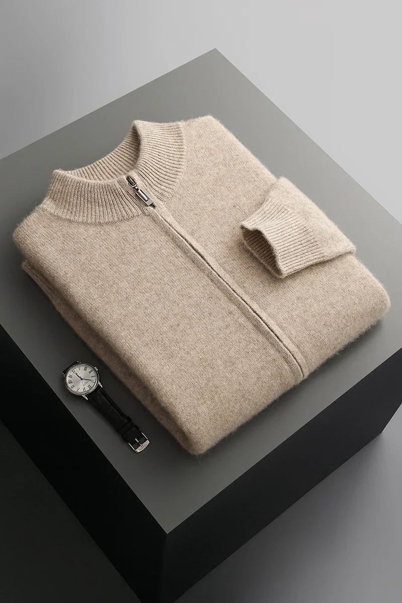 Gebreide Kasjmier Cardigan met Ritssluiting voor Heren - View 8
