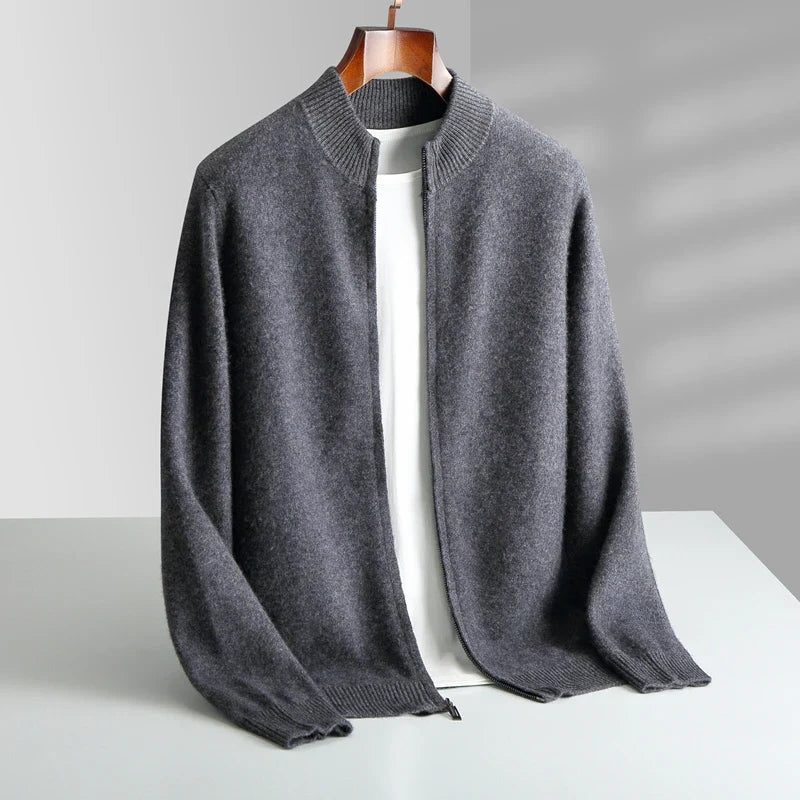 Gebreide Kasjmier Cardigan met Ritssluiting voor Heren - View 5