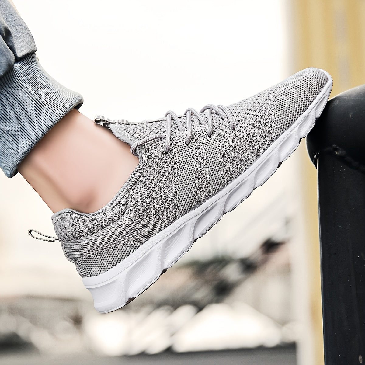 Gebreide Loopschoenen met Veters voor Heren - View 54