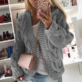 Gebreide Oversized Cardigan voor Dames - Grijs