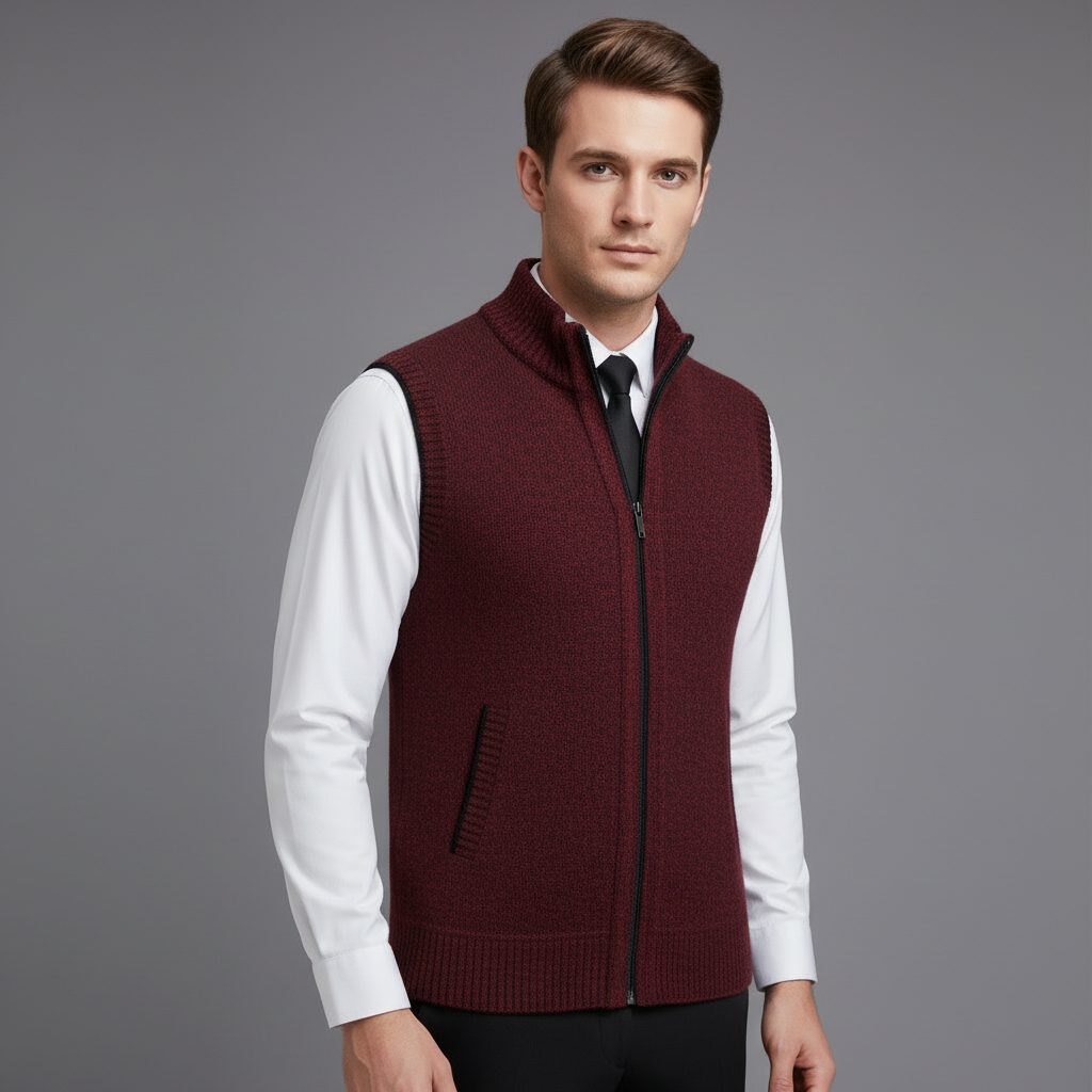 Gebreide Ritssluiting Vest voor Heren - View 11