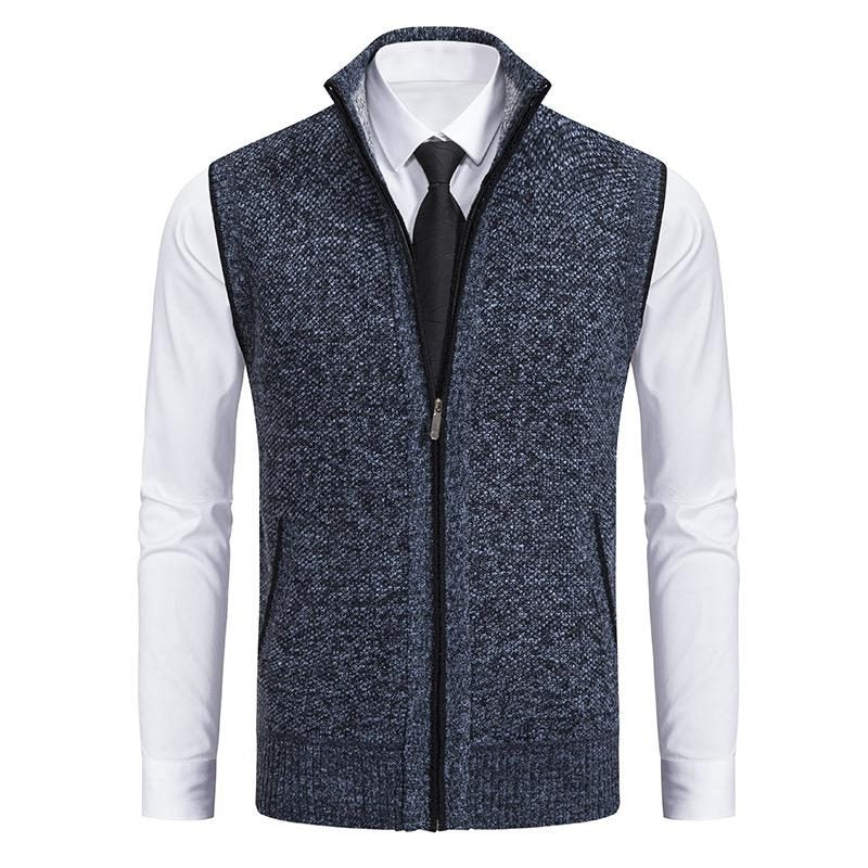 Gebreide Ritssluiting Vest voor Heren - View 13