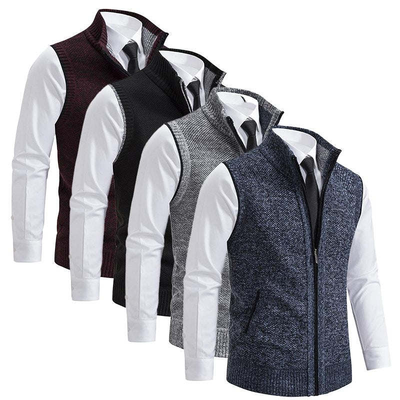 Gebreide Ritssluiting Vest voor Heren - View 14