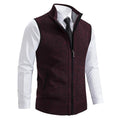 Gebreide Ritssluiting Vest voor Heren - Bordeaux