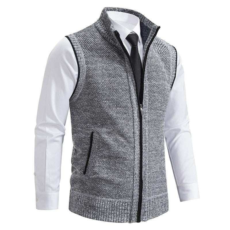 Gebreide Ritssluiting Vest voor Heren - Grijs