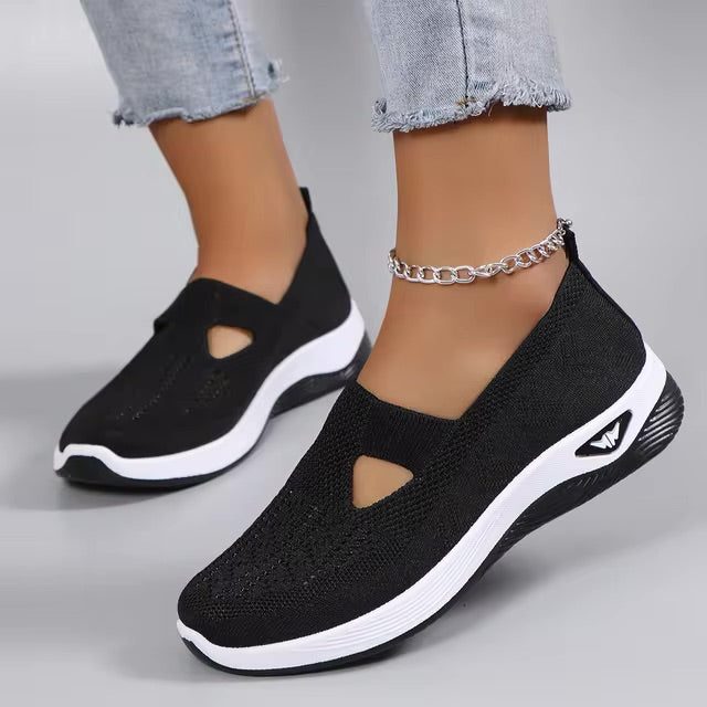 Gebreide Slip-On Sneakers met Open Teen voor Dames