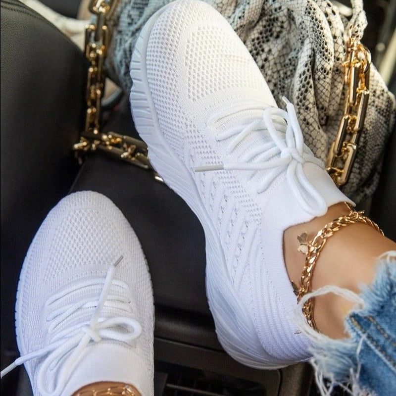Gebreide Sneakers met Veters voor Dames