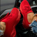Gebreide Sneakers met Veters voor Dames - Rood