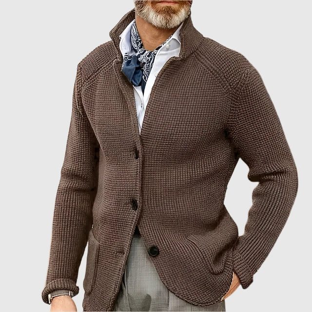 Gebreide Trui Cardigan met Knoopsluiting voor Heren - Bruin