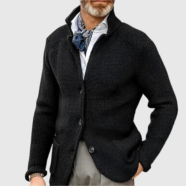 Gebreide Trui Cardigan met Knoopsluiting voor Heren - Zwart
